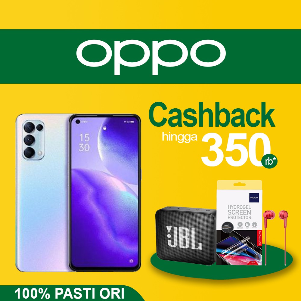 Oppo Reno 5 5G / Reno 5 8GB 128GB Reno5 4 GB 128 GB Garansi Resmi Fantasy Silver Starry Black