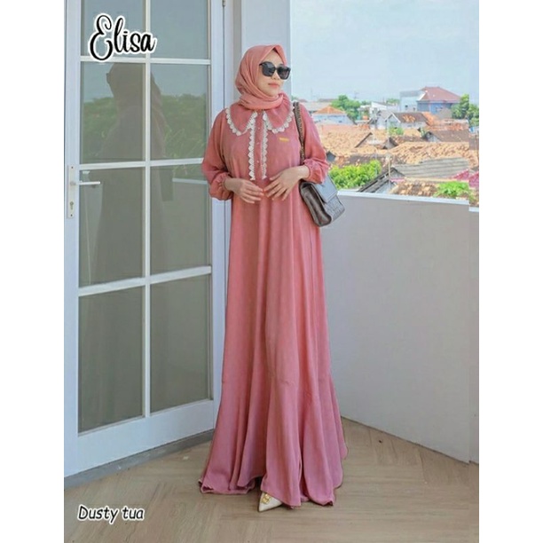 Elisa Maxy, GAMIS RAYON RENDA CANTIK FIT XXL LD 112 BAHAN RAYON TWILL PREMIUM MIX RENDA TERMURAH OOTD