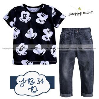 JB 34 D setelan jeans anak mickey jumping beans