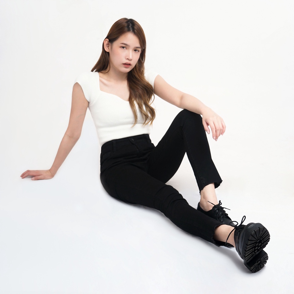 VIERLIN - Jeans 8834 - HIGH WAIST SKINNY JEANS POLOS BASIC IMPORT
