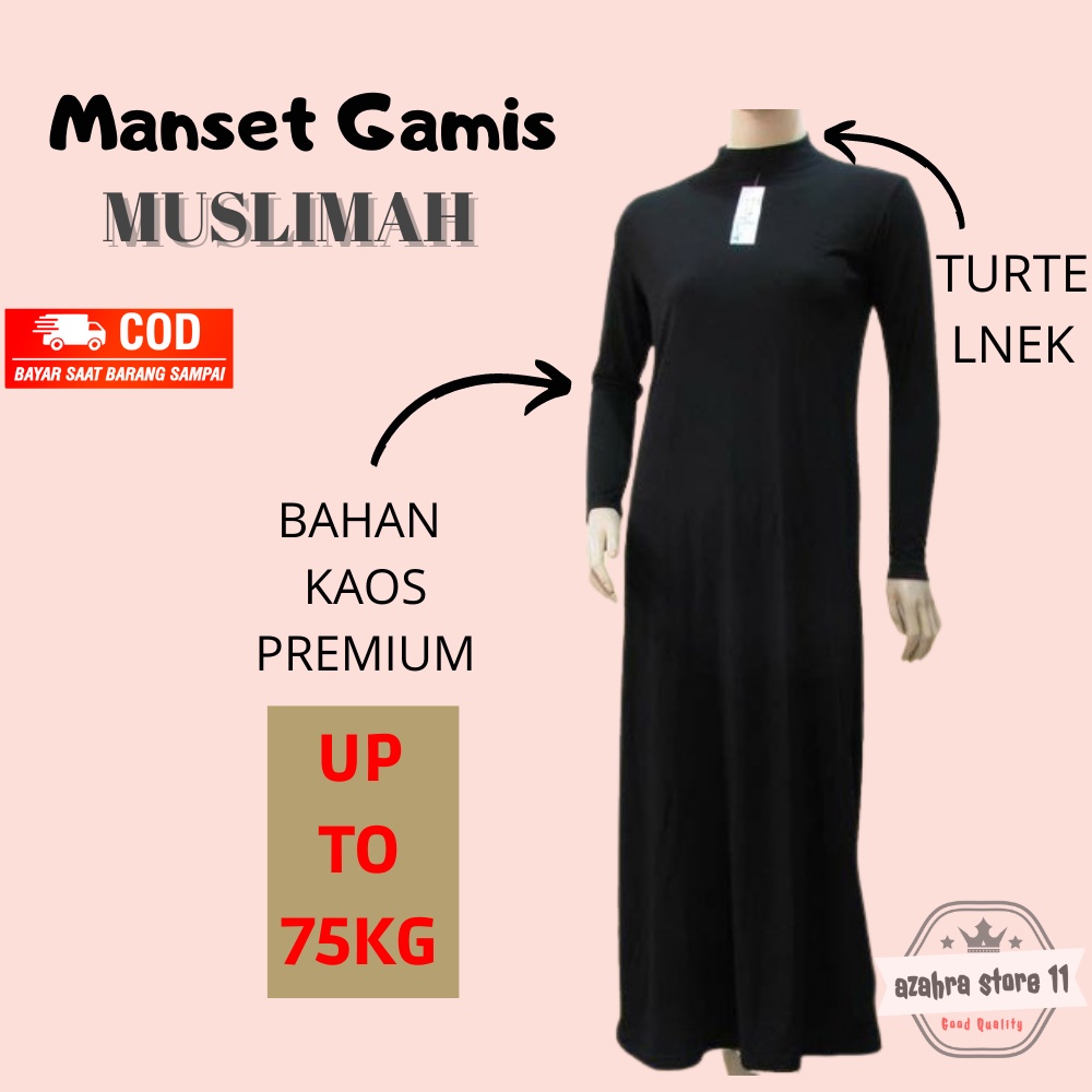 MANSET GAMIS LENGAN PANJANG BAHAN KAOS TEBAL INNER DRESS LENGAN PANJANG PREMIUM