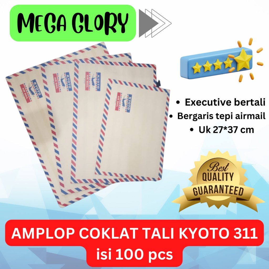 

Amplop Coklat Tali Kyoto 311 Uk 27*37cm isi 100 pcs