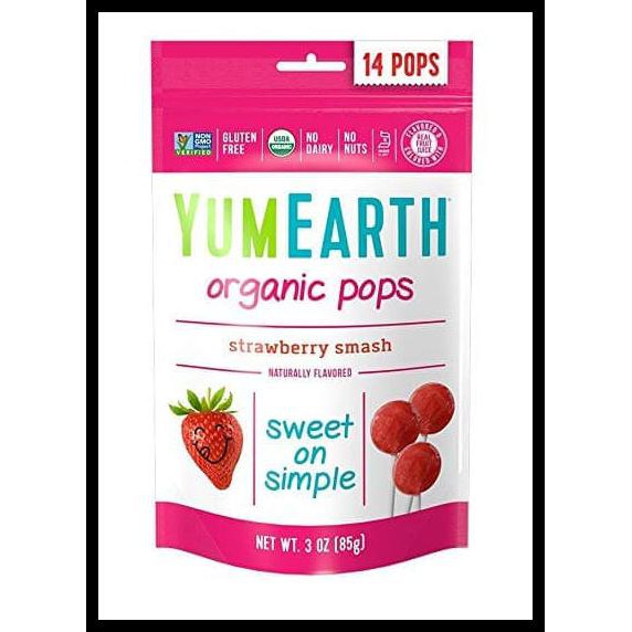 

Zf25 Yumearth, Organic Strawberry Pops, 14 Lollipops P3Gy