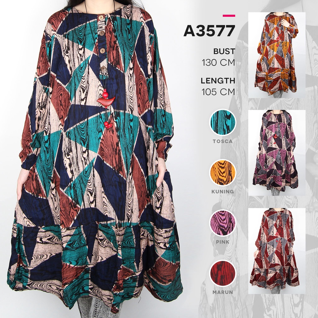 Maliju Tunik Jumbo Rempel Busui Katun - A3577