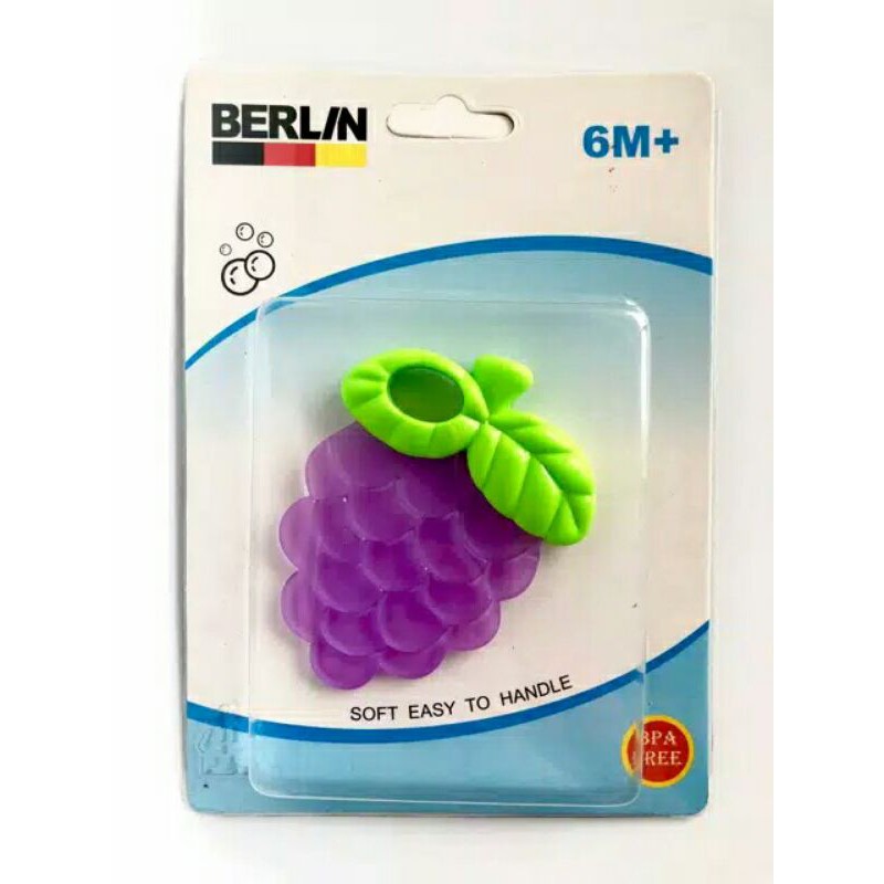 BERLIN TEETHER BENTUK BUAH ANGGUR, LEMON, DAN STRAWBERRY / GIGITAN BAYI / kimberlin