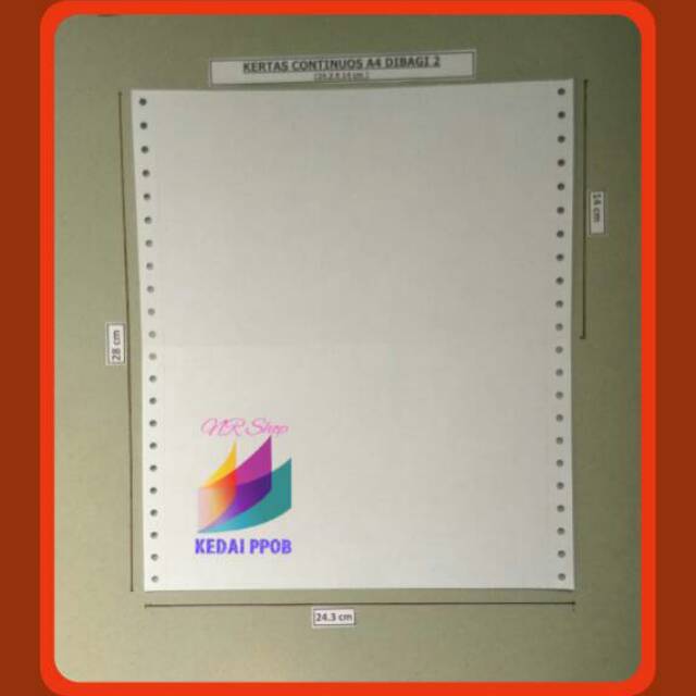 

Kertas continuous A4 dibagi 2 polos 1 ply eceran