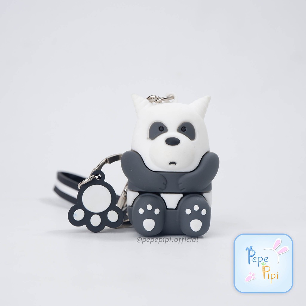 Gantungan Kunci Devil WBB We Bare Bear Keychain Karet Silikon Ganci Tas Beruang Panda Grizzly Ice