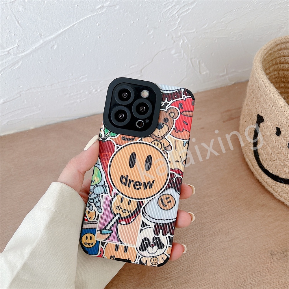 Case Motif Lukisan Smiley Untuk iPhone 11 Pro 12 Pro 13 Pro Max Xs Max XR X