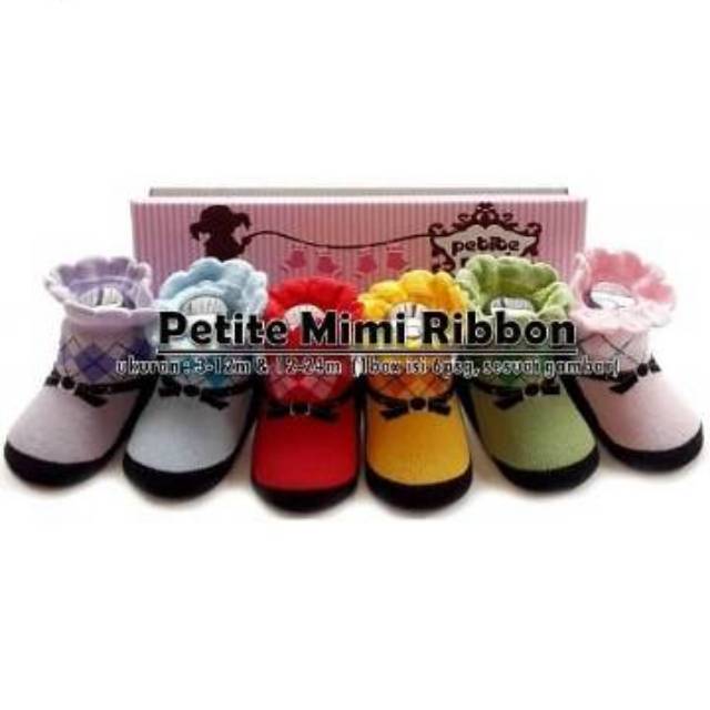 Kaos Kaki Bayi Baby Socks Petite Mimi Box Isi 6pcs 0 3 6 9 12 24 Bulan 1 2 Tahun