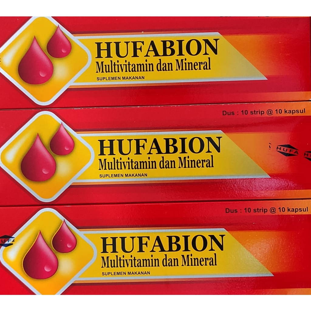 Hufabion 100 Kapsul / Penambah Darah / Multivitamin dan Mineral / Zat Besi / Anemia