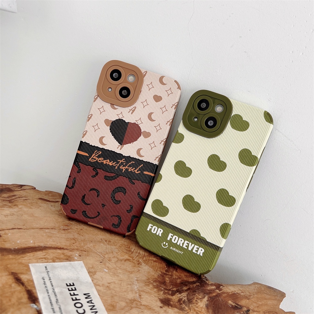 Casing Samsung A03S A32 A22 A52S A12 A11 A02S A02 A01 A50S A30S S22 A21S A33 A13 A10S A72 A01J2 Prime J7 Prime Bahan Kulit Motif Hati Hijau