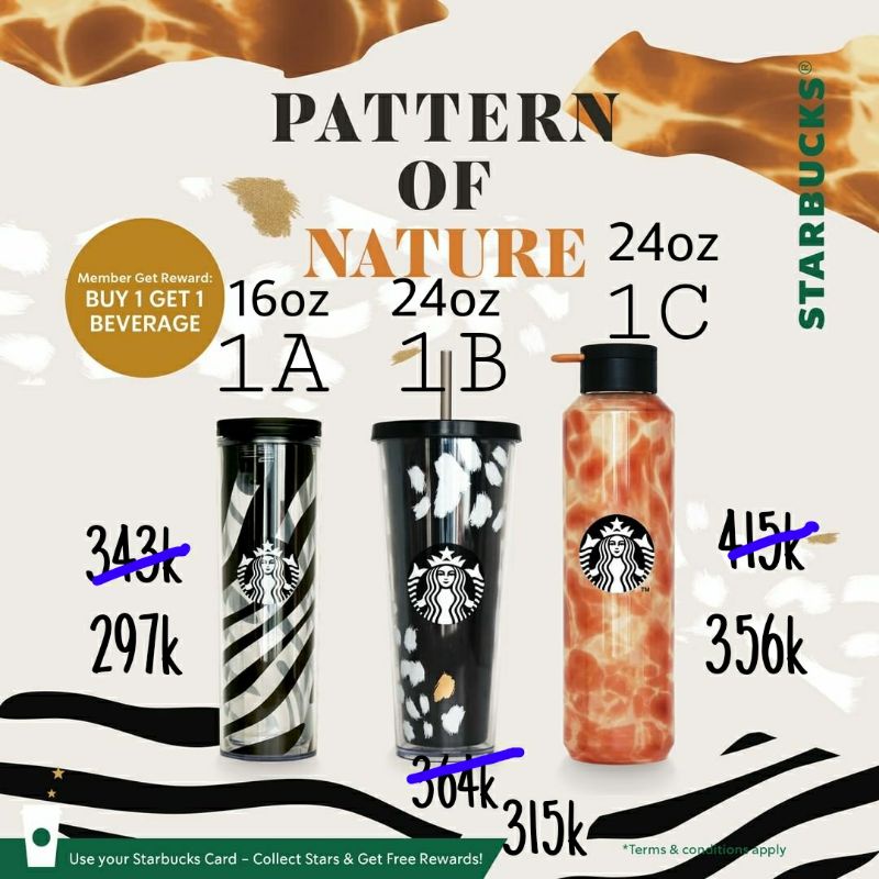TUMBLER STARBUCKS PATTERN OF NATURE 2022 EDITION ZEBRA DALMATIAN GIRAFFE ORIGINAL STAINLESS STEEL TH