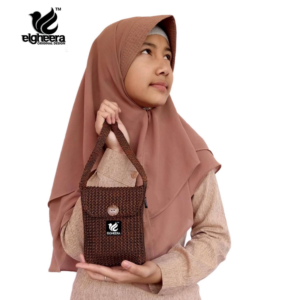 Tas selempang wanita rajut HP by ELGHEERA