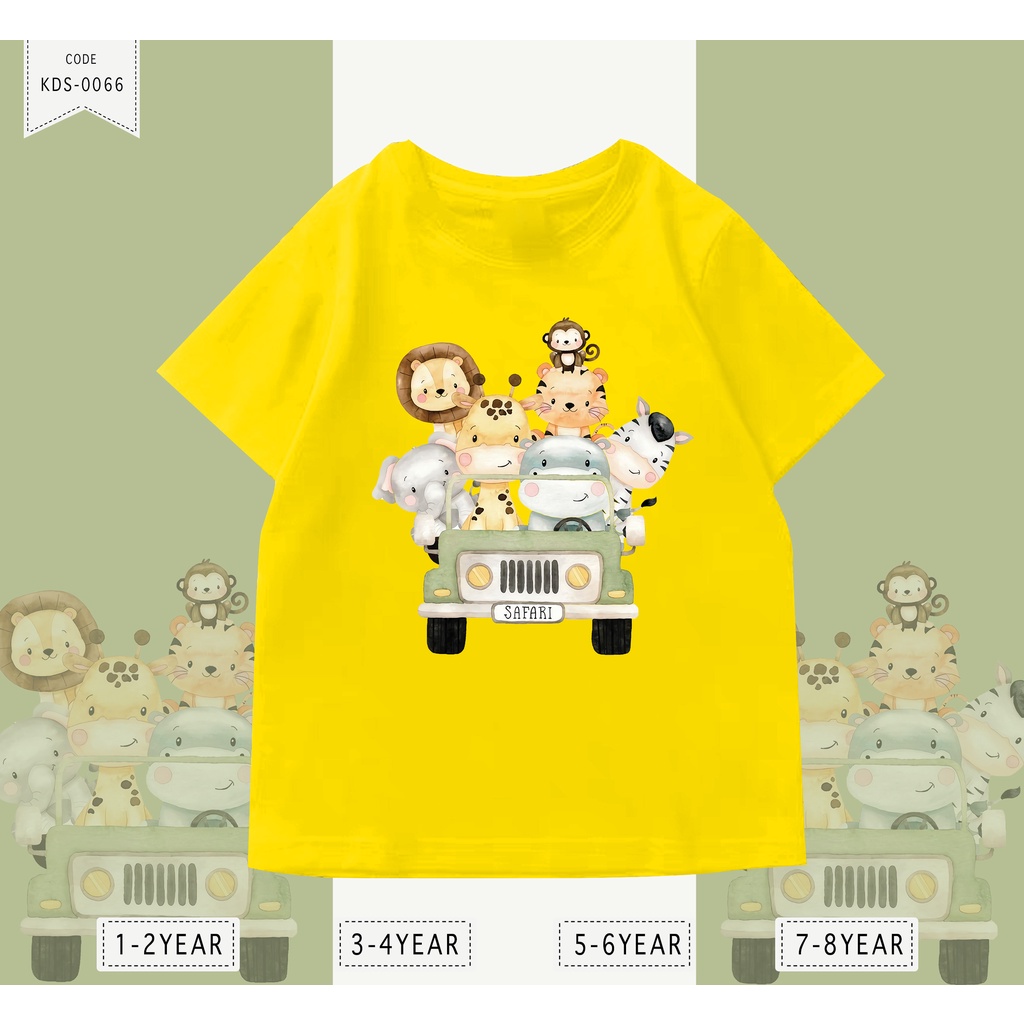 KAOS ANAK-ANAK / T-SHIRT KIDS UNISEX / SAFARI / BISA CUSTOM TEE / REAL PICTURE