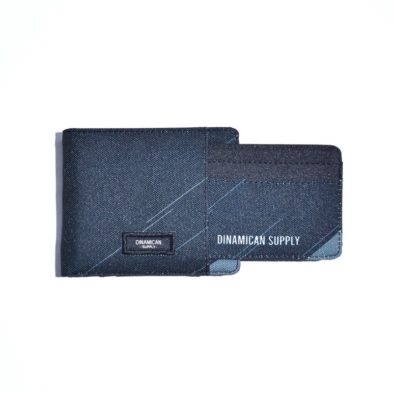 Luis Black Strip - Dompet pria lipat dompet kartu cowok cardholder koin 2 in 1 Dinamican Supply