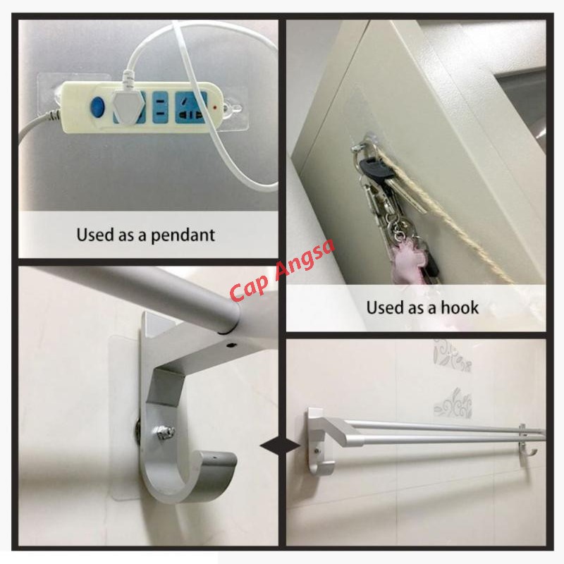 GANTUNGAN TEMPEL HOOK MUR BAUT PAKU SEAMLESS PEREKAT TAHAN AIR BRACKET PIGURA JAM DINDING LUKISAN WATERPROOF