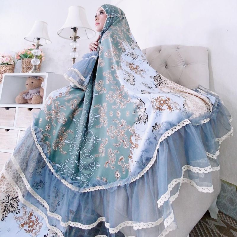 PROMO MUKENA ARMANY DIOR SILK (ORI DIOR) MIX RENDA TWOTONE MIX TILE POLOS FREE TAS BEHEL