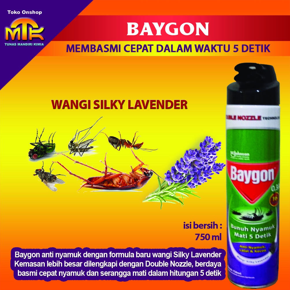 Jual BAYGON Wangi Lavender Membasmi Nyamuk dan Serangga Dalam 5 Detik