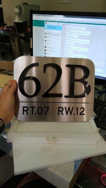 Nomor Rumah Stainless Uk 20x25cm