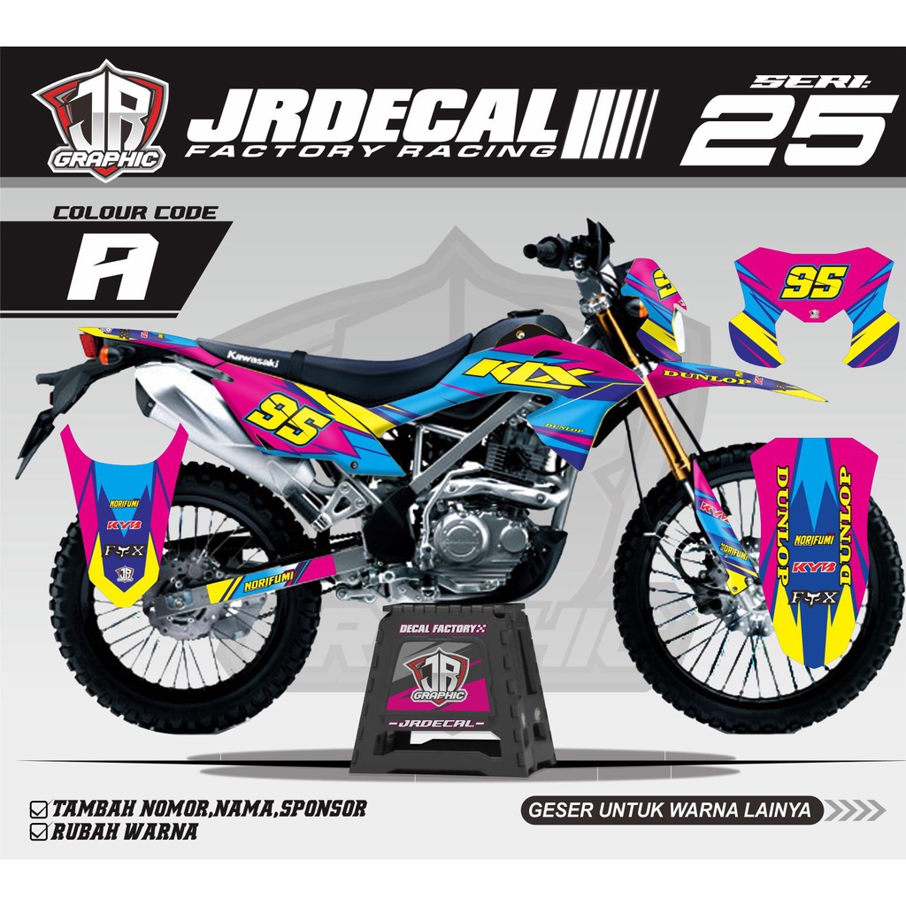 (BISA COD) DECAL KLX BF150 SUPERMOTO TRAIL RACING KEREN- DEKAL KLX BF RACING TRABAS-DEKAL KAWASAKI K