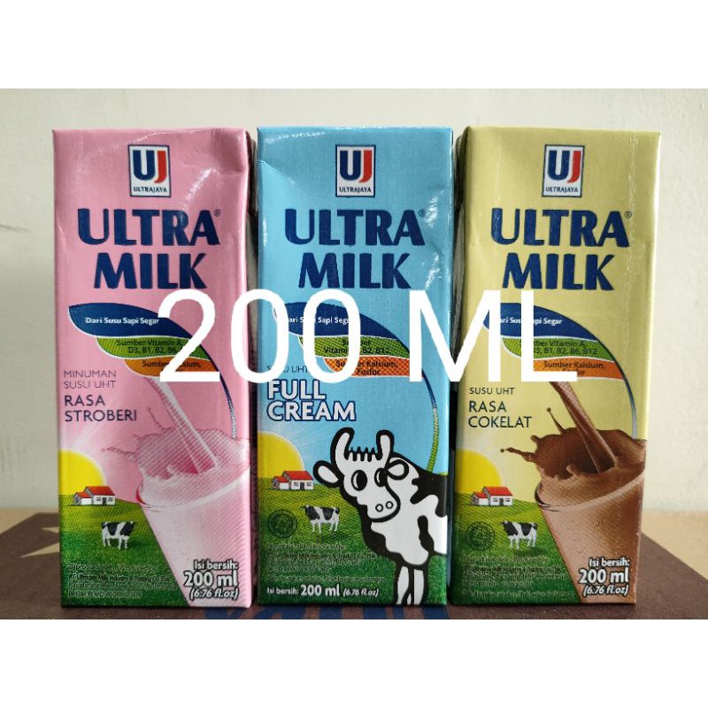 

CAMPUR susu UHT Ultra 200ML (8 coklat, 8 strawberry, 8 fullcream)