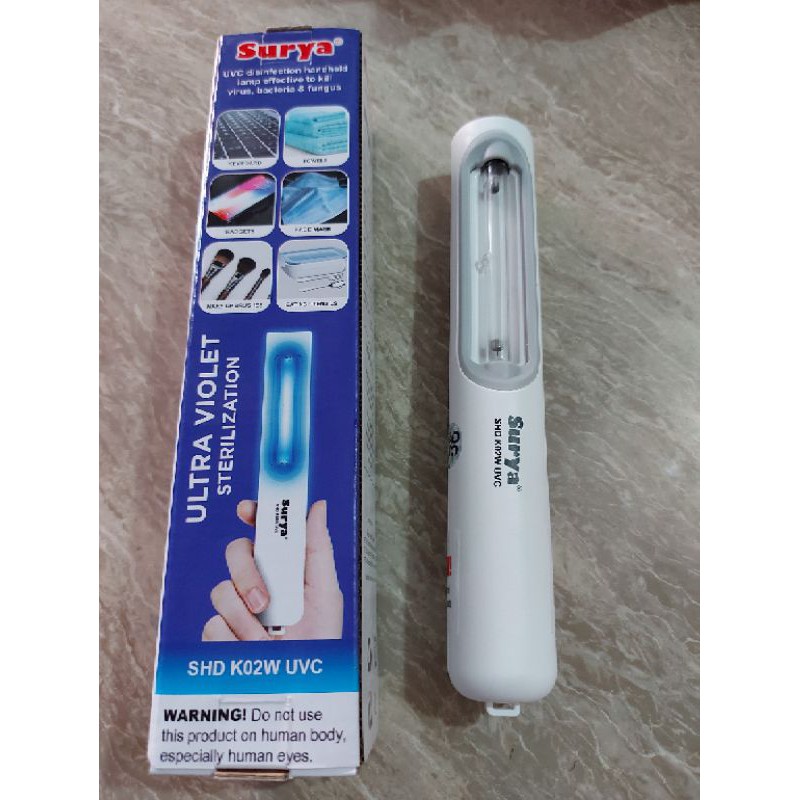 New Product!! Lampu Genggam Disinfektan UVC Surya SHD K02W efektif membunuh VIRUS, BAKTERI dan KUMAN