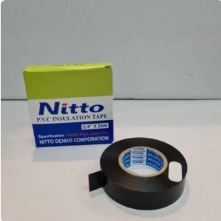 Isolasi/ Lem Listrik / Lakban Listrik Model Nitto Hitam 3/4 x 25 meter