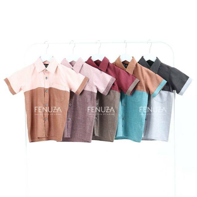 Kemeja koko anak couple sarimbit Alex kids by Fenuza