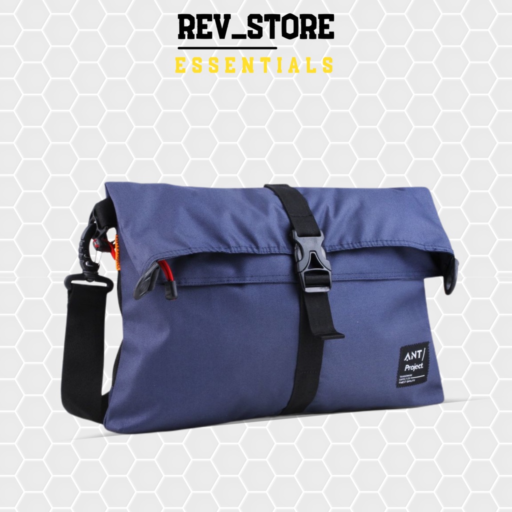 Rev Tas Selempang Pria Slot Laptop Premium Quality - Tas Waistbag Mesengger Pria - Tas Laptop Navy