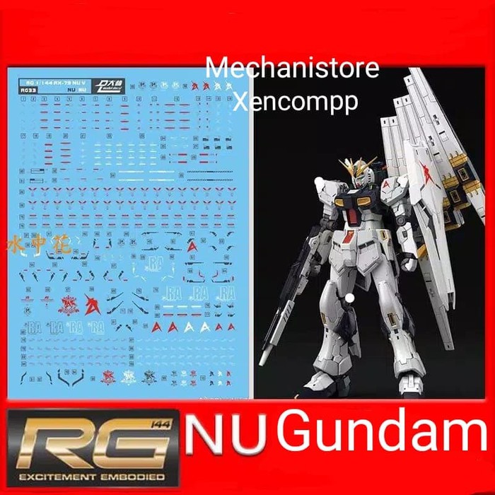 Water Decal RG RX-93 Nu Gundam - RG Nu Gundam RG33 DL MODEL