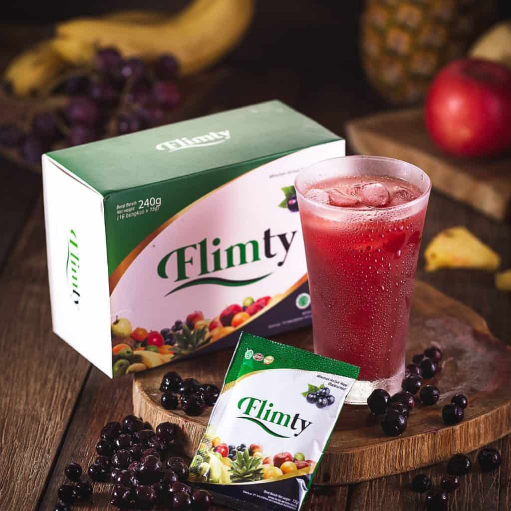 Flimty Fiber Original BPOM 1 Box 16 Sachet Pelangsing Badan  Alami Herbal Teh Diet Detox Halal