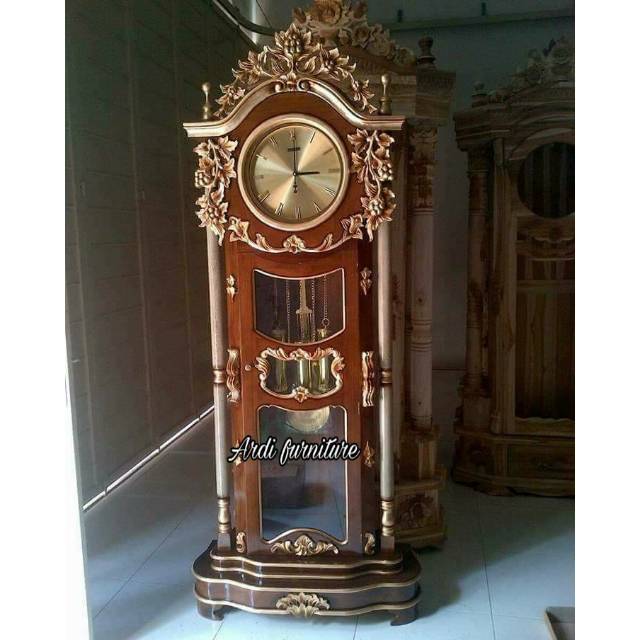 Jam hias jati ukir jam lonceng pajangan ukir jepara