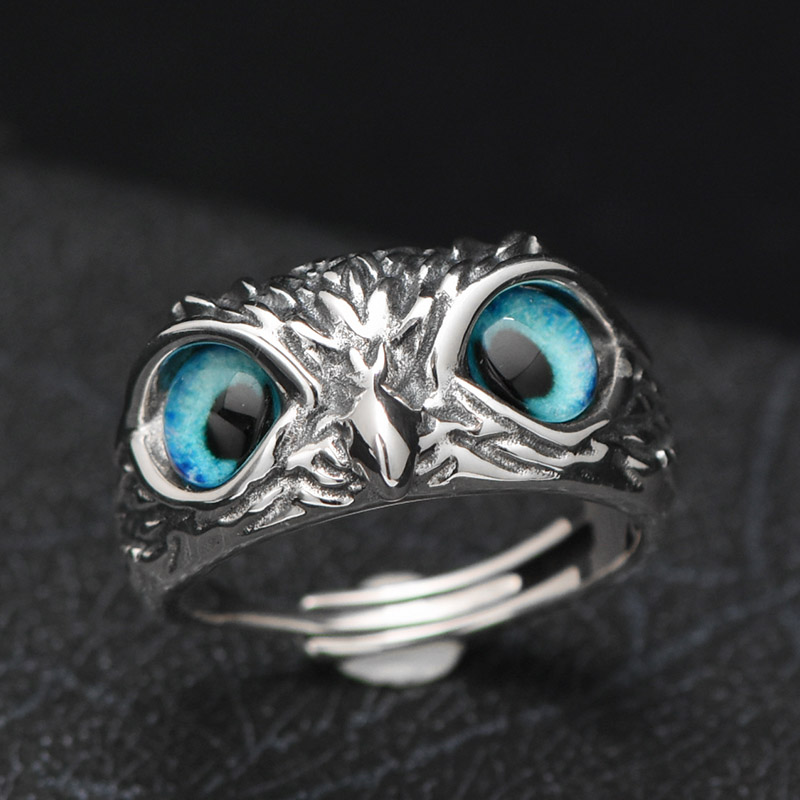 Fashion Simple Copper Demon Eye Owl Ring / Popular  Adjustable Open Rings