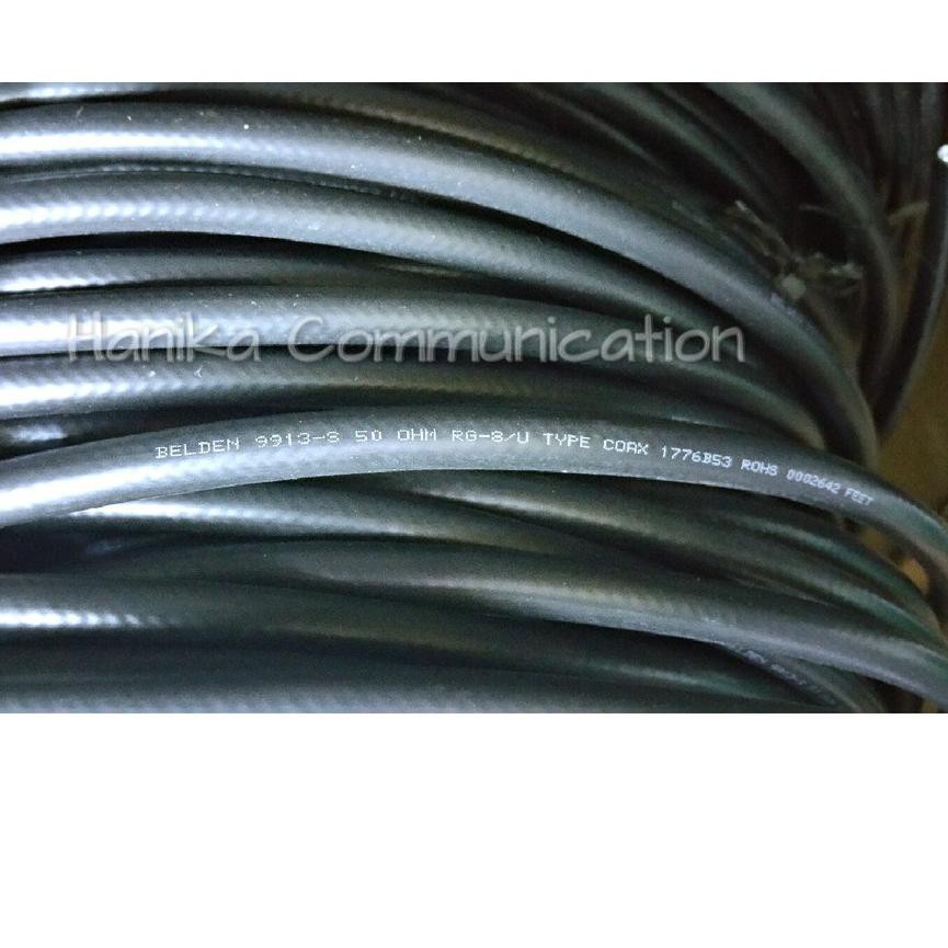 ➨ Belden 9913 Kabel Coaxial RG-8 Tembaga Tunggal Hitam USA RG8 ◙