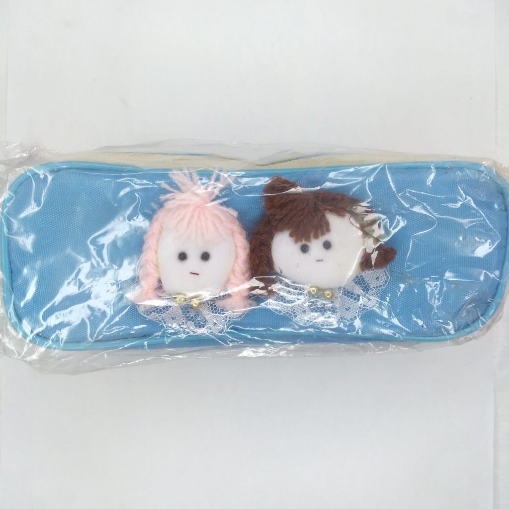 

tepak tempat pensil kepala boneka pencil case pouch resleting