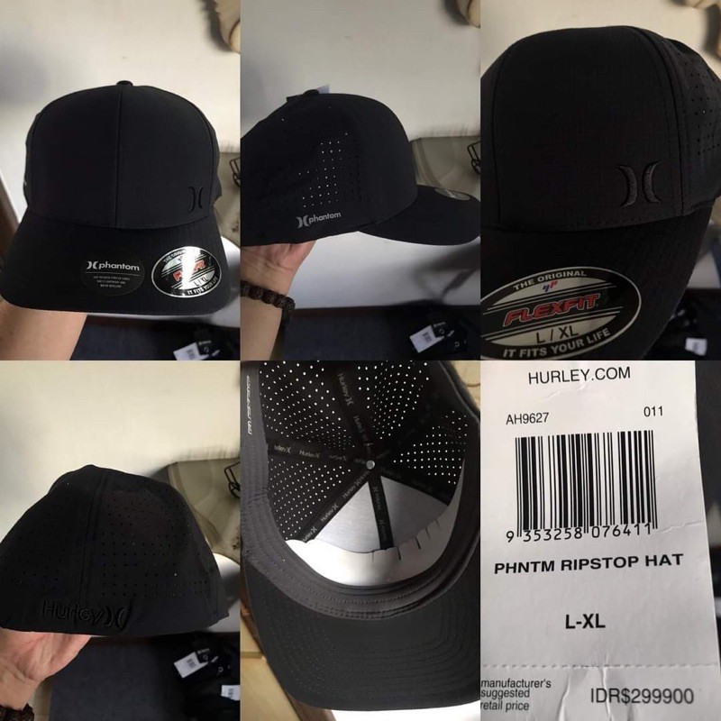 Topi Hurley Phantom Rip Stop Black Flexfit