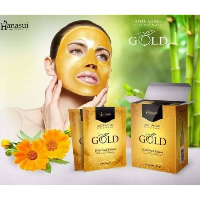 Masker emas Hanasui peel off mask Gold