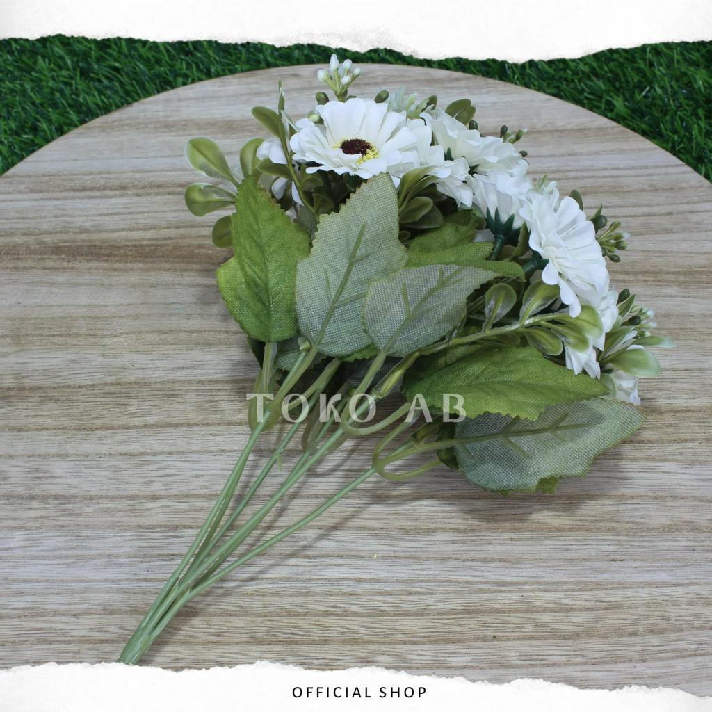 BUNGA PLASTIK ASTER EROPA FR B8131 BUNGA ARTIFICIAL MURAH DEKORASI WEDDING BUNGA BUKET