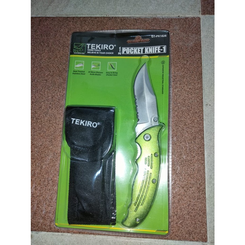 TEKIRO Pocket knife-1 pisau lipat besar stainless GT-PK1826 ORIGINAL