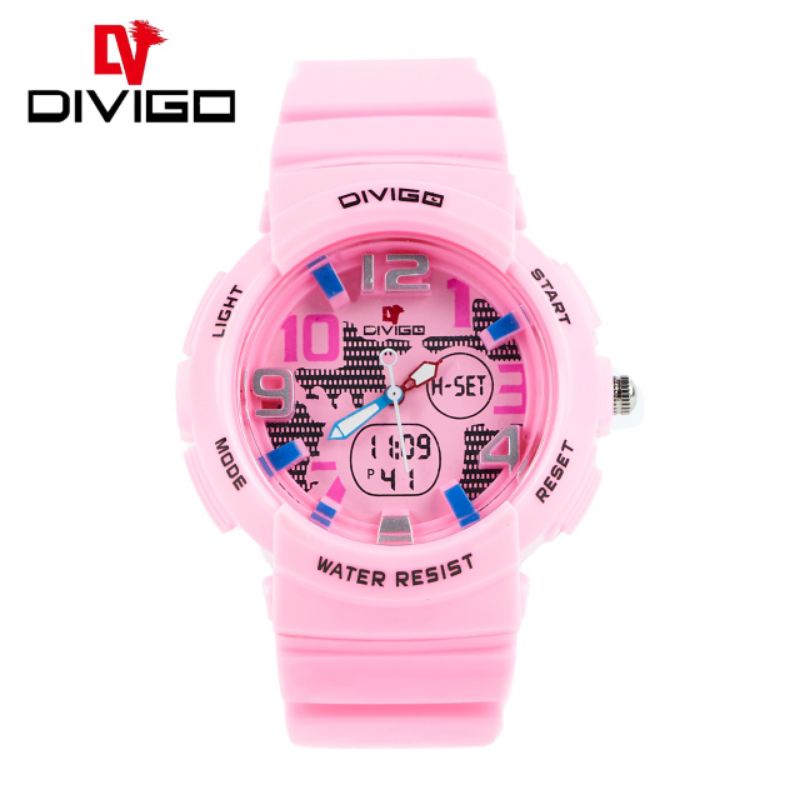 (Cod)Jam Tangan Wanita Fashion Divigo Light Water Resist Strap Rubber/Karet(Dikirim Jakarta)