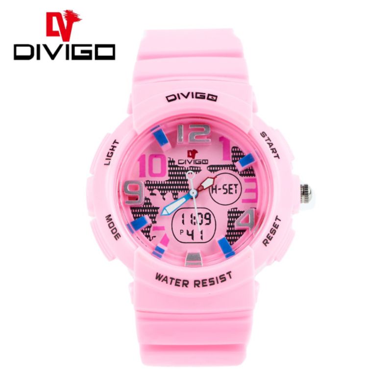 (Cod)Jam Tangan Wanita Fashion Divigo Light Water Resist Strap Rubber/Karet(Dikirim Jakarta)