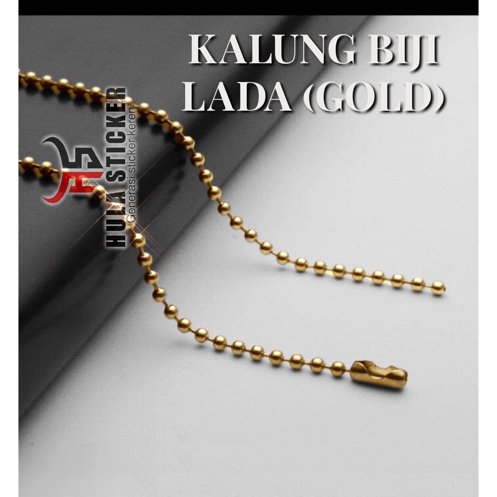 Kalung Rantai MCI Titanium BIJI BAMBU GOLD Import Stainless 316L Anti Karat