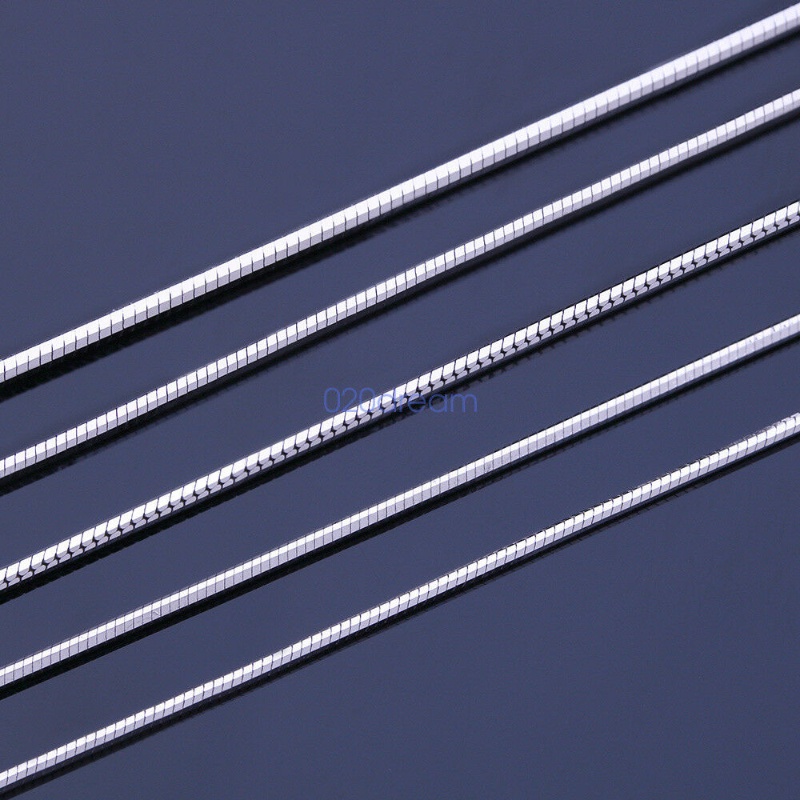 100% Nyata Padat 925 rantai perak murni Kalung 1.0mm Rantai Ular Dicap Italia 16 &quot;sampai 26&quot; Semua Ukuran Wanita Hadiah