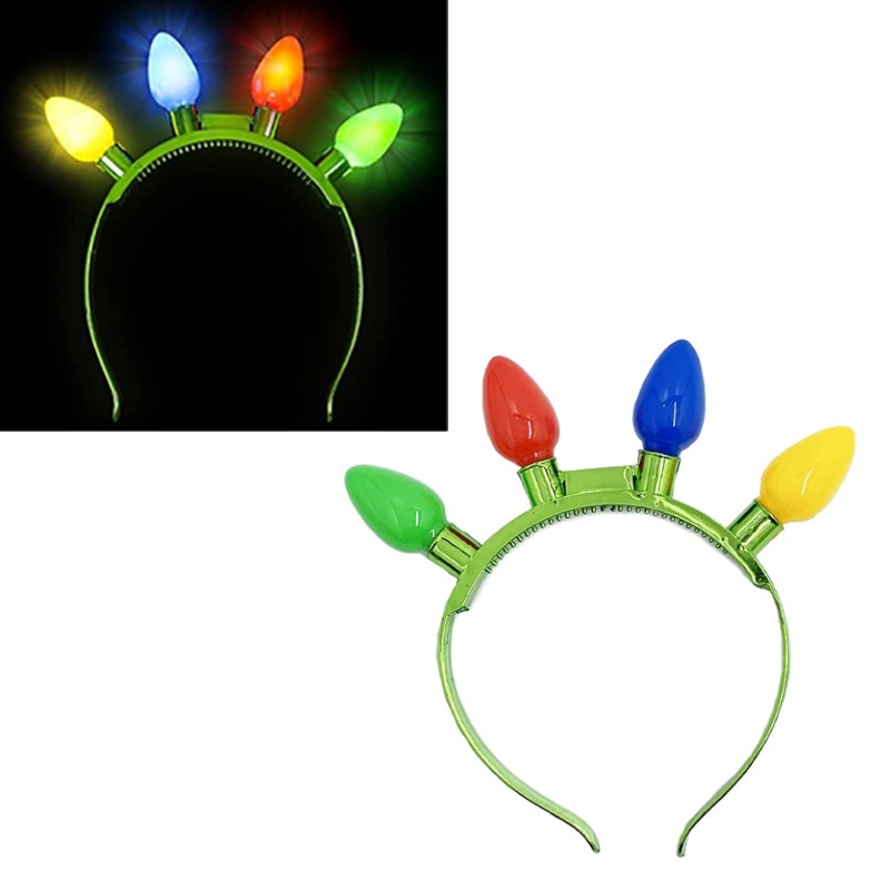 1pc Headbands Dengan Lampu LED Warna-Warni Untuk Pesta Natal