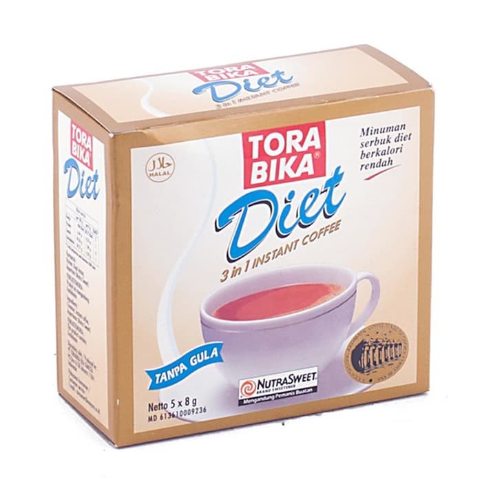 TORABIKA Diet Coffee 3 in 1 Kopi Rendah Kalori - 5 Sachet x 8 Gr