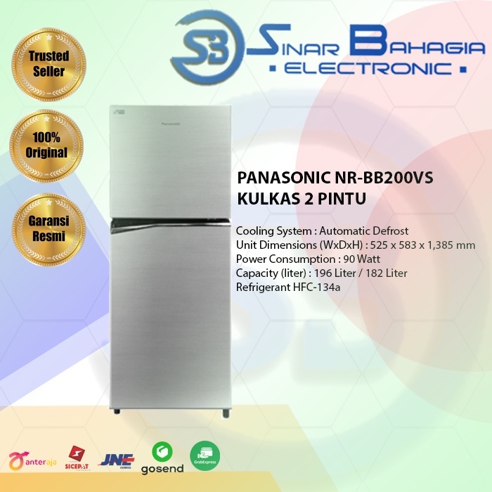 PANASONIC NR-BB200VS KULKAS 2 PINTU (NEW) ( KHUSUS BANDUNG)