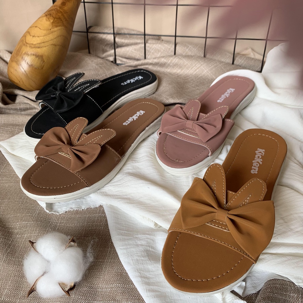 SLOP KELINCI 1 sandal slop cewek model kelinci sandal perempuan wanita termurah alas halus SANDAL SLOP WANITA FLAT TEPLEK TERBARU KEKINIAN SENDAL SELOP PEREMPUAN SLIP CEWEK SLIDE IBU PESTA KONDANGAN Ramadan Sale Sandal Teplek Sintetis KELINCI