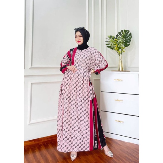 Gamis milea rayon viscose armor ori | gamis motif branded