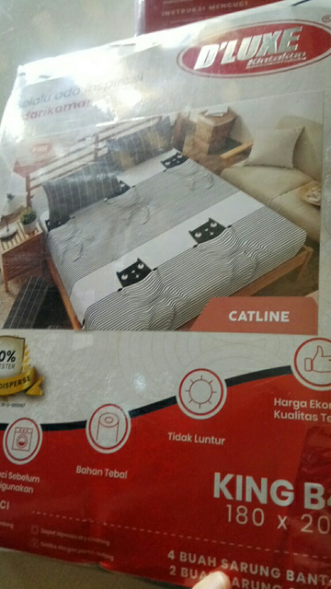 Sprei Uk. 180x200 Bantal 4 Kintakun Deluxe - Catline
