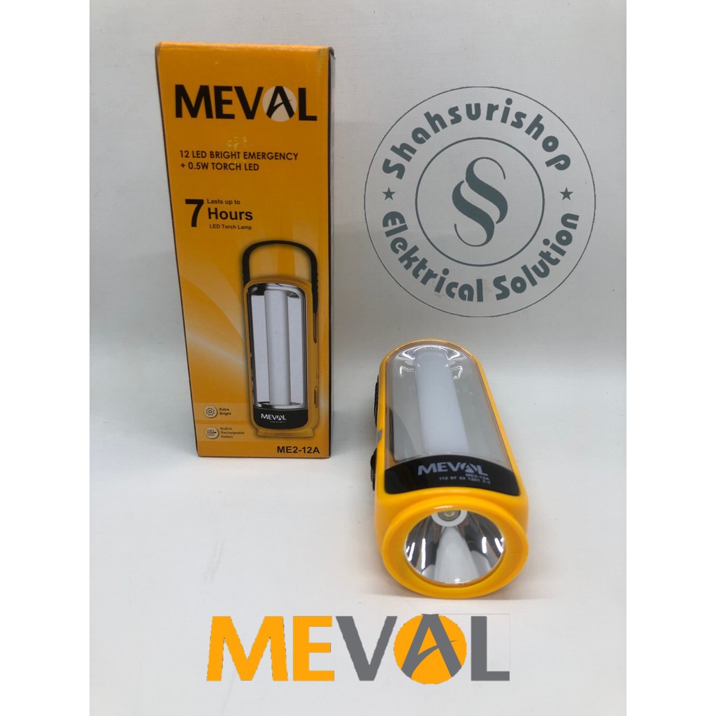 LAMPU MEVAL EMERGENCY 12 LED BRIGHT + SENTER 0,5 WATT TORCH ME2 12A